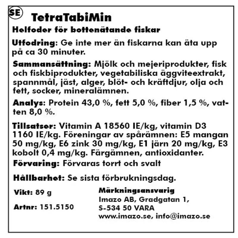 Tetra Tablets Tabimin 275 tabl.