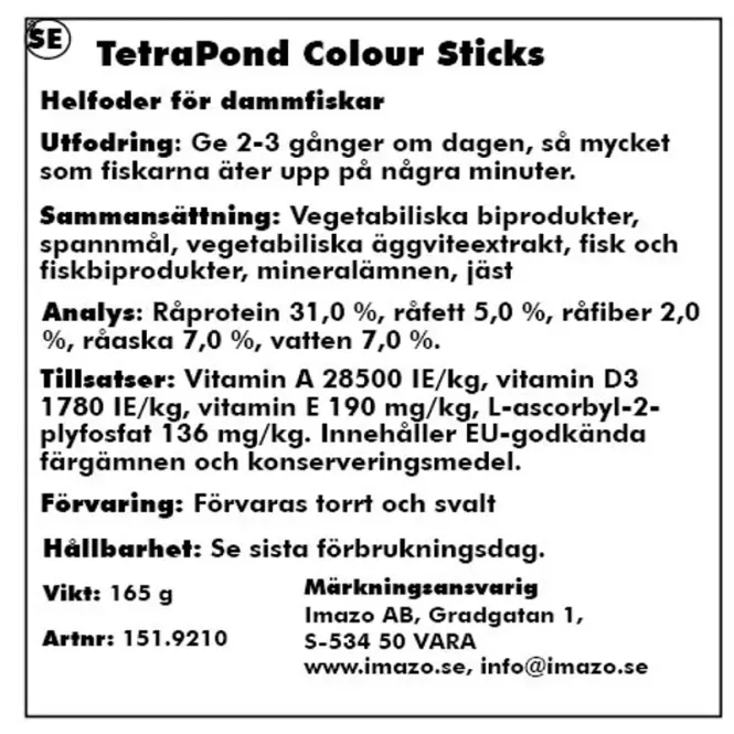 Hovedbilde Tetra Pond Colour Sticks 1 liter