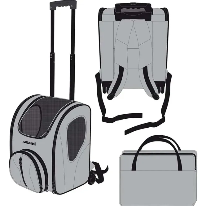 Hovedbilde Ryggsekk/trillebag nylon 34.5x31.5x45cm grå/svart