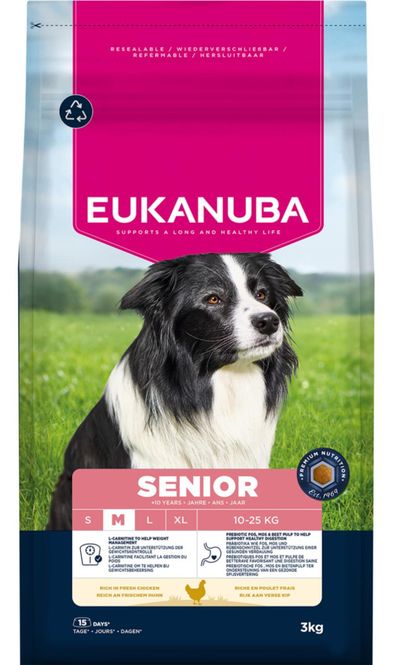 Hovedbilde EUKANUBA Hundefor Senior Medium Breed kylling 3kg