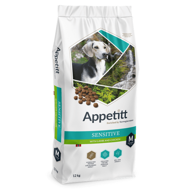 Hovedbilde Appetitt Hundefôr Sensitive with Lamb & Chicken ...