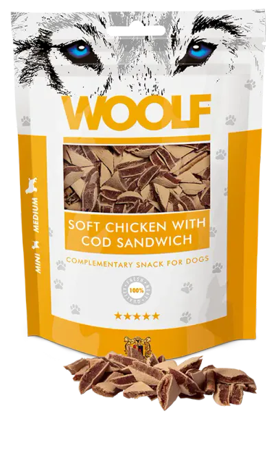 Hovedbilde Woolf Godbiter Soft chicken with cod sandwich ...