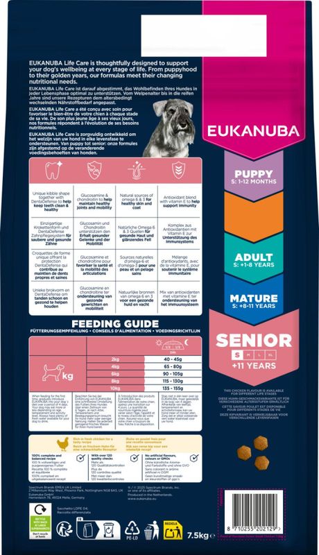 EUKANUBA Hundefor Senior Small Breed kylling 7,5kg