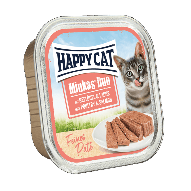 Hovedbilde Happy Cat Minkas Duo Menu Fugl & Laks 100g