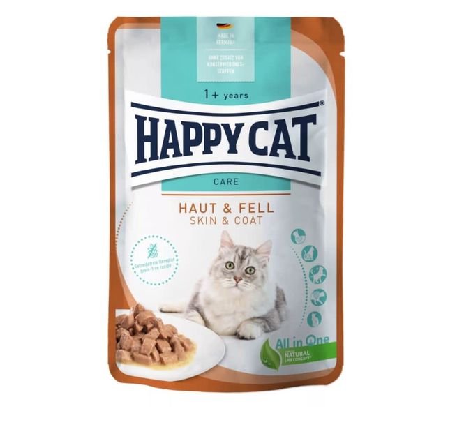 Hovedbilde Happy Cat Pouches Care Adult Hud & Pels 85g