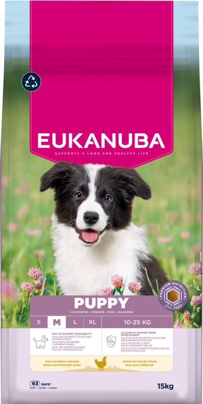 EUKANUBA Hundefor Puppy Medium Breed kylling 15kg